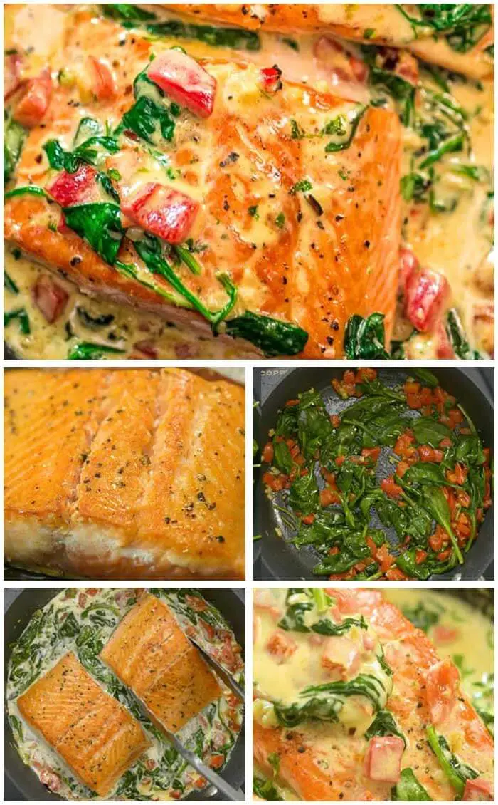 Salmon In Roasted Pepper Sauce