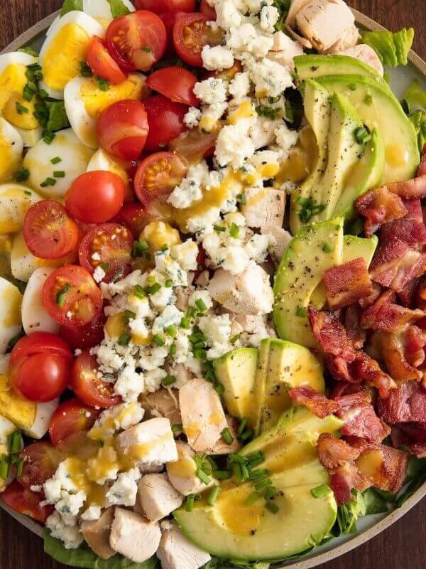 Avocado Chicken Cobb Salad with Red Wine Vinegar