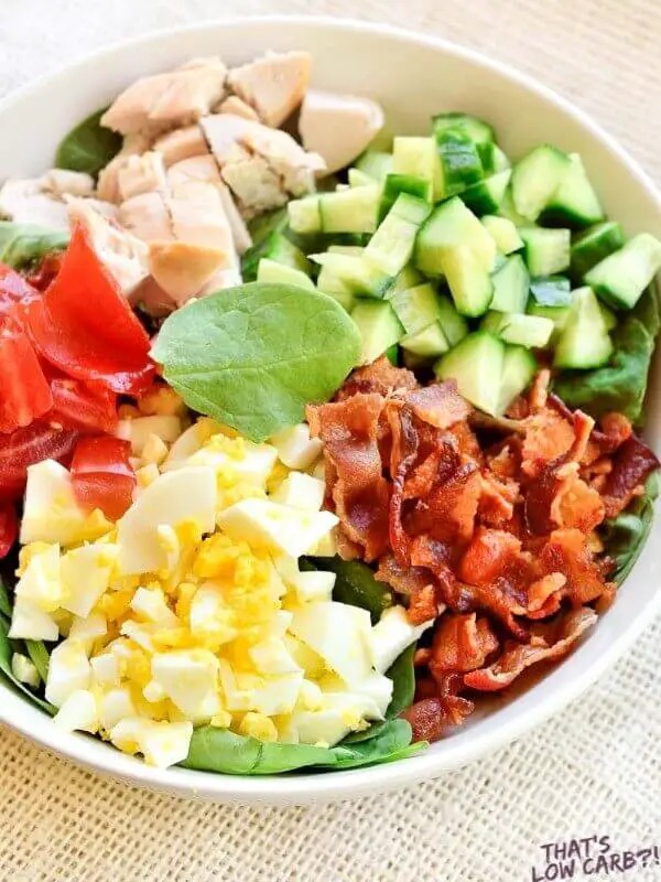 Low Carb and Keto Spinach Cobb Salad