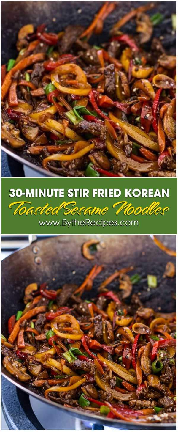 30-Minute Stir Fried Korean Beef and Toasted Sesame Noodles