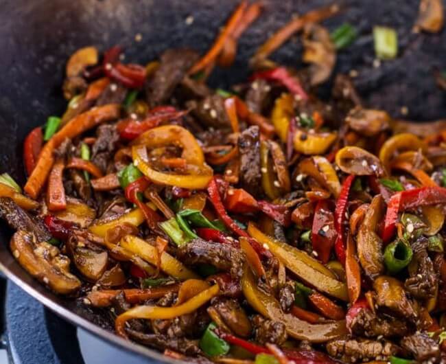 30-Minute Stir Fried Korean Beef and Toasted Sesame Noodles