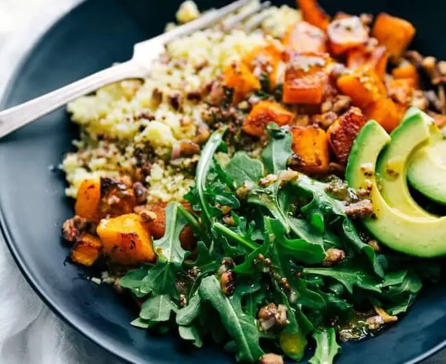 Butternut Squash Bowl with Avocado and Pecan