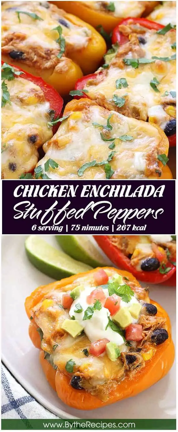 Chicken Enchilada Stuffed Peppers