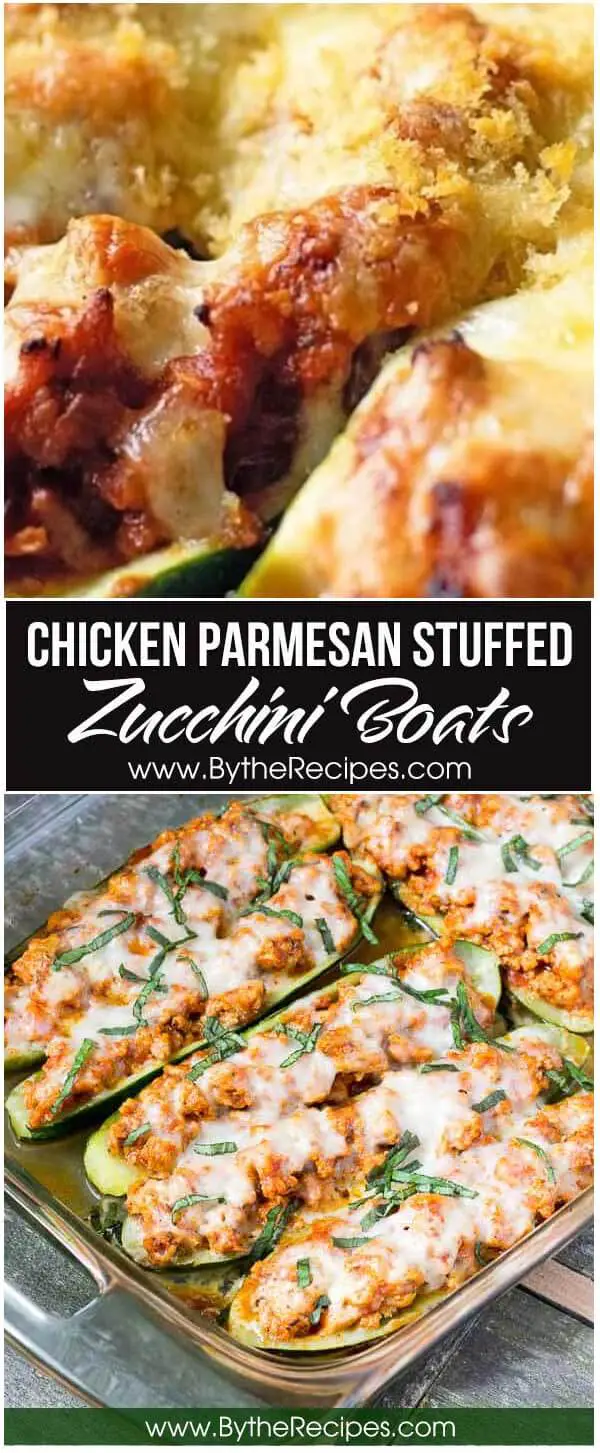 Chicken Parmesan Stuffed Zucchini Boats