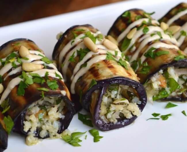 Couscous Eggplant Rolls