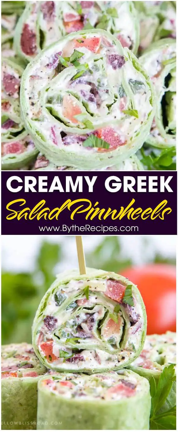 Creamy Greek Salad Pinwheels