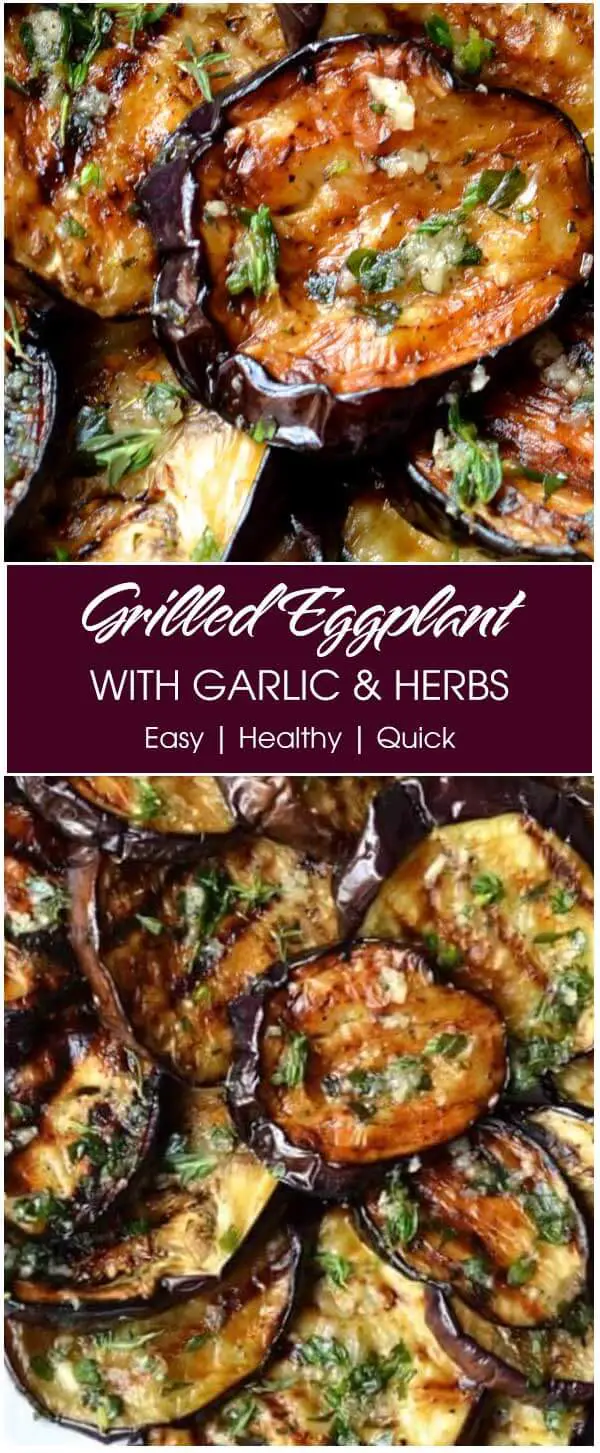Grilled Eggplant with Garlic and Herbs