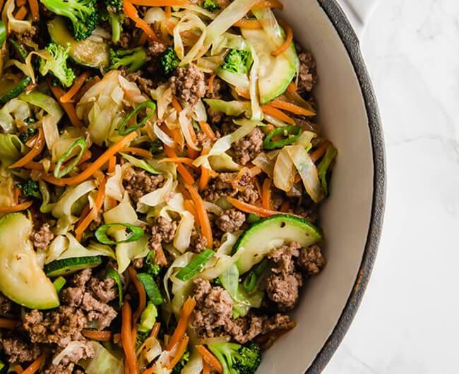 Ground Beef and Cabbage Stir Fry