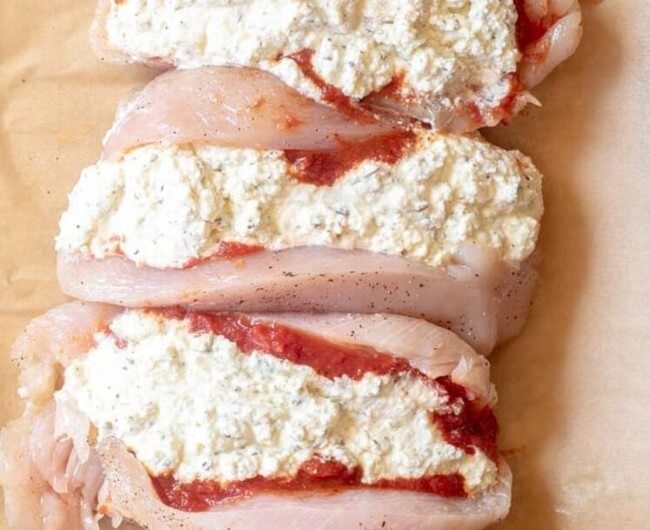 Lasagna Stuffed Chicken Breasts