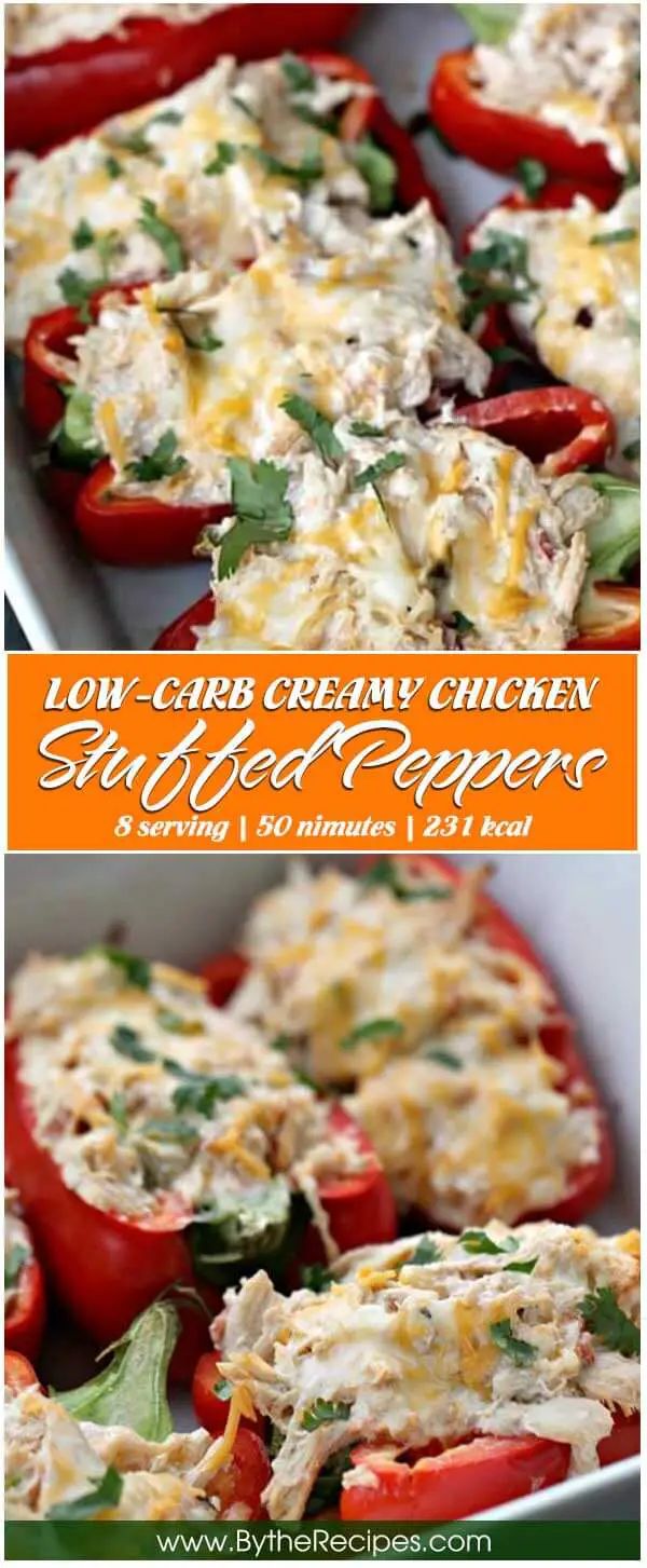 Low-Carb Creamy Chicken Stuffed Peppers