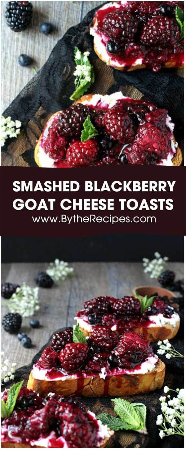 Smashed Blackberry & Goat Cheese Toasts