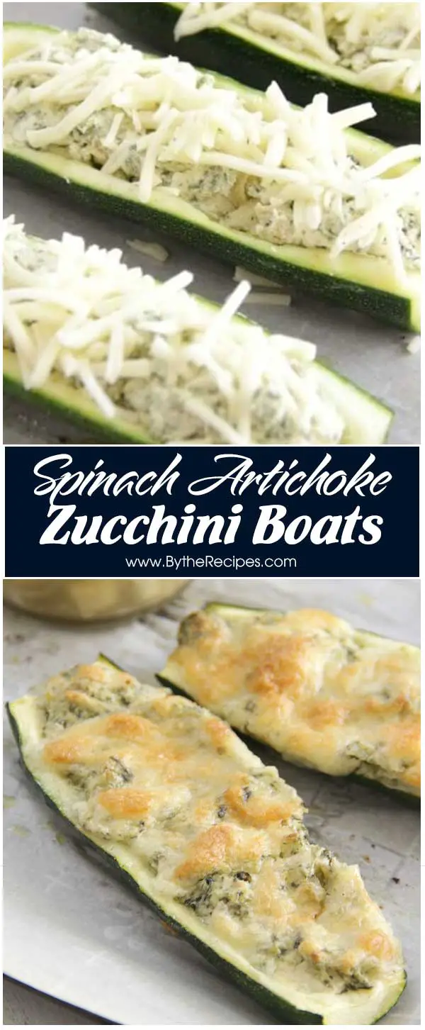 Spinach Artichoke Zucchini Boats