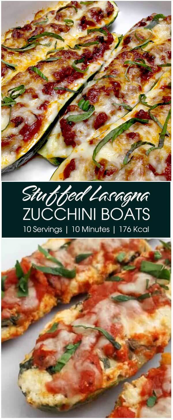 Stuffed Lasagna Zucchini Boats