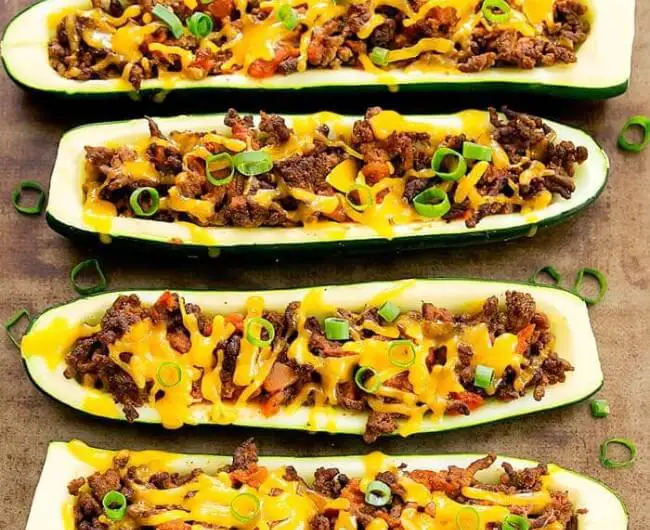 Taco Stuffed Zucchini Boats