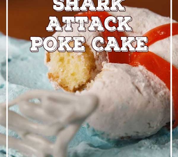 Shark Attack Poke Cake